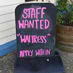 Waitress Wanted button